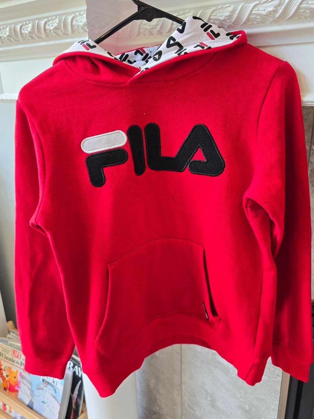 FILA Fire red hoodie Youth size large 10/12